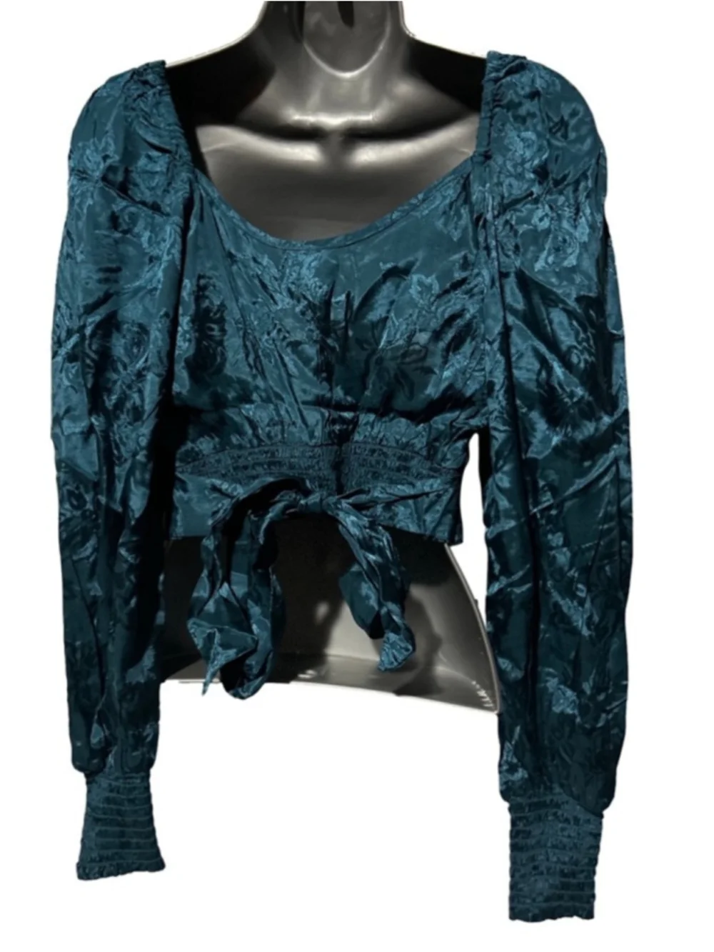 NWT Band of the Free Camille Crossover Crop Top Deep Teal XS - Picture 6 of 9